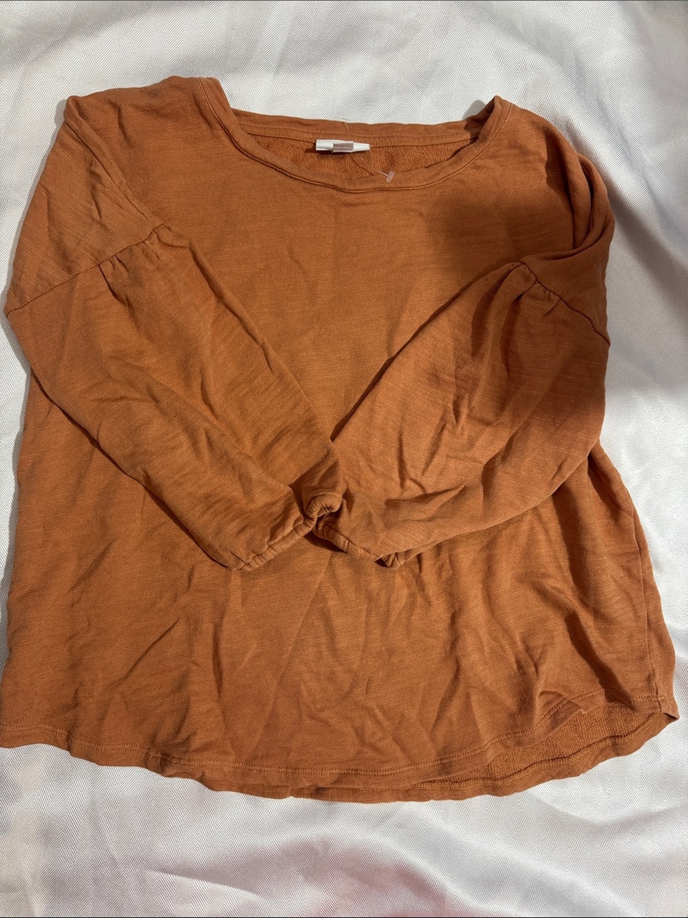 Women's Long Sleeve Crewneck Top in Rust